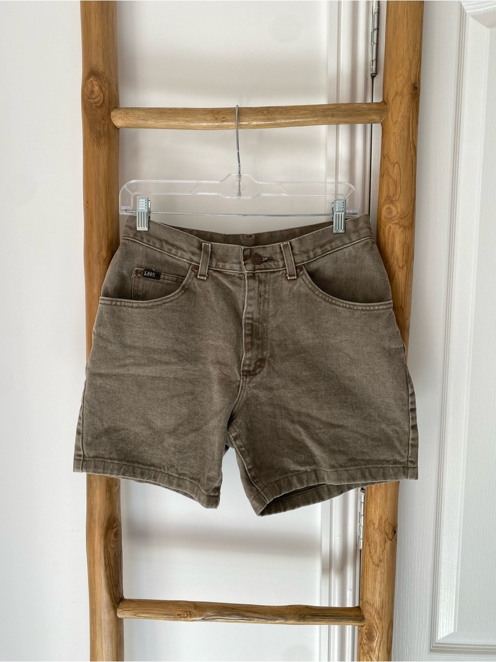 Vtg 90s Womens Sz 30 Lee Brown Denim Shorts Union Made In the USA 100% Cotton - Picture 2 of 6